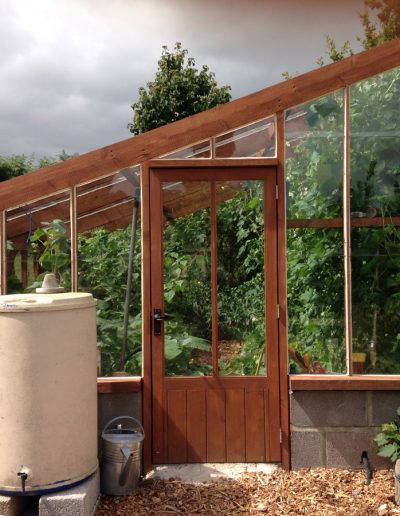 lean-to cedar greenhouse