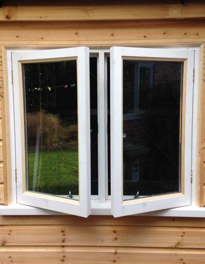 double wooden window